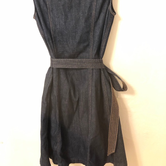 NEW 7 For All Mankind Sleeveless Dress Zip Denim - Picture 3 of 8